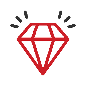 Diamond icon representing premium ceramic strength and shine – Velan Ceramics